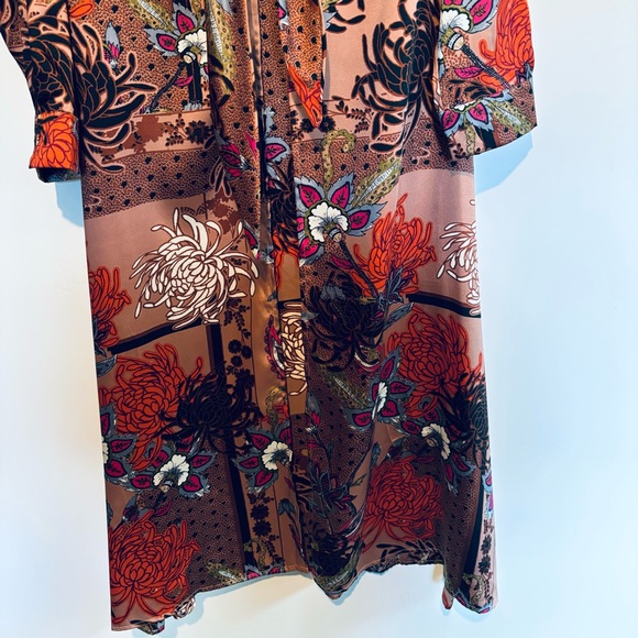gimmick by BKE Kimono in Asian Orange/Brown/Black Print New. Worn once. - Picture 2 of 10